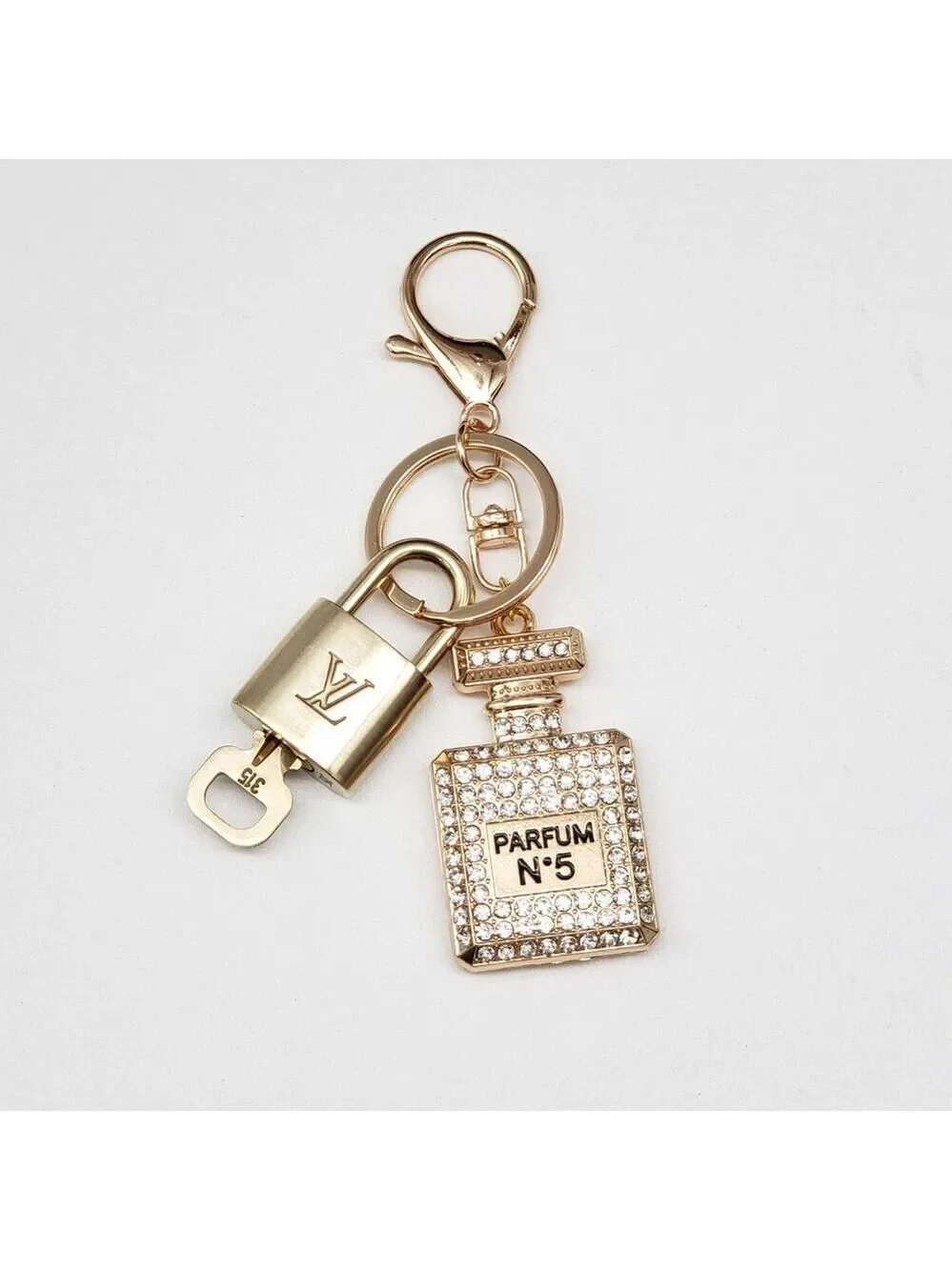Authentic Louis Vuitton Gold Lock 🔒 Keychain Bag Unbranded N5 Bottle Charm LV